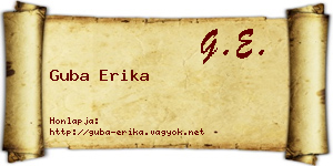 Guba Erika névjegykártya